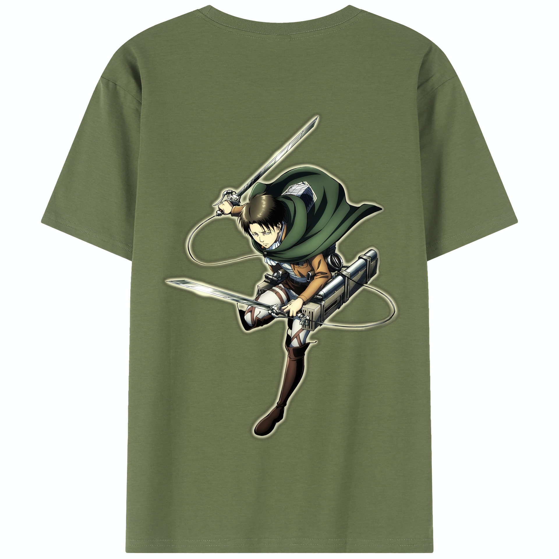 （画像用） 進撃の巨人 リヴァイ·アッカーマン Attack on Titan Levi Ackerman 綿100％半袖Tシャツ（背面プリント）